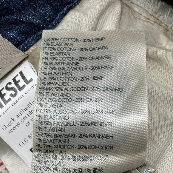 Diesel Men's 2019 D-Strukt Slim Fit Jeans Dark Blue Size 33 - Picture 5 of 10